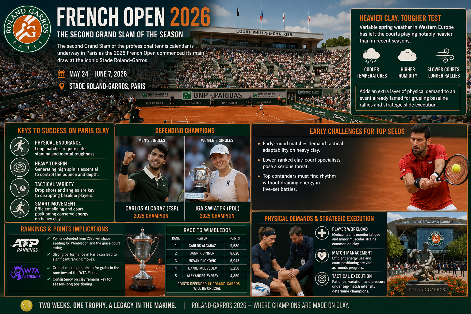 French Open 2026, Roland-Garros, tennis news, Paris Grand Slam, clay court tennis, ATP tour, WTA tour